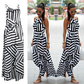 Pbong mid size graduation outfit romantic style teen swag clean girl ideas 90s latina aesthetic freaknik tomboy swaggy goingSummer Maxi Long Dress New Fashion Women Sexy Boho Striped Sleeveless Beach Style Strap Sundress Vestidos For Female Bigsweety